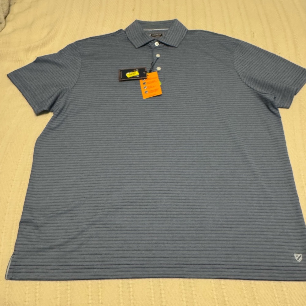 Daniel Cremieux Performance Striped Blue Polo Shirt